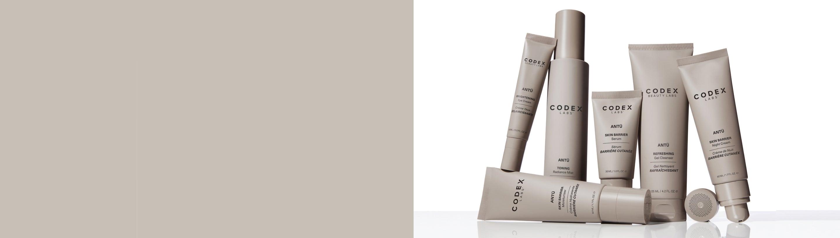 Antü skincare products on a white background.