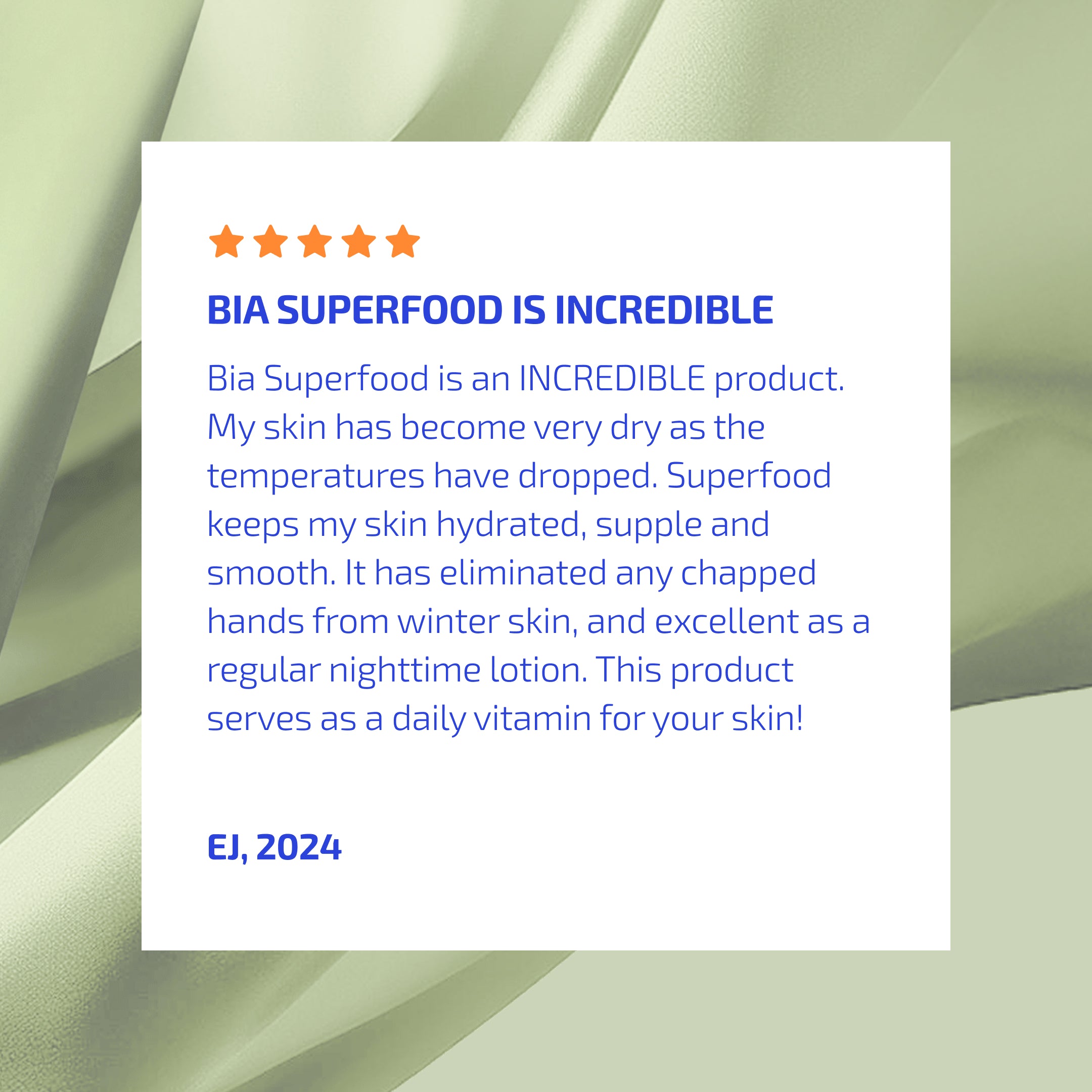 BIA Skin Superfood 2.0 - Hydrating Face Moisturizer for Dry & Sensitive Skin