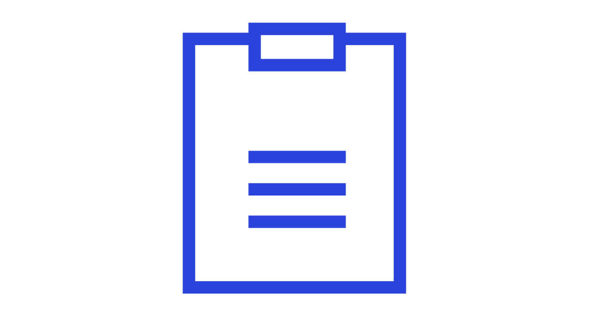 Prescriptions clipboard graphic icon.